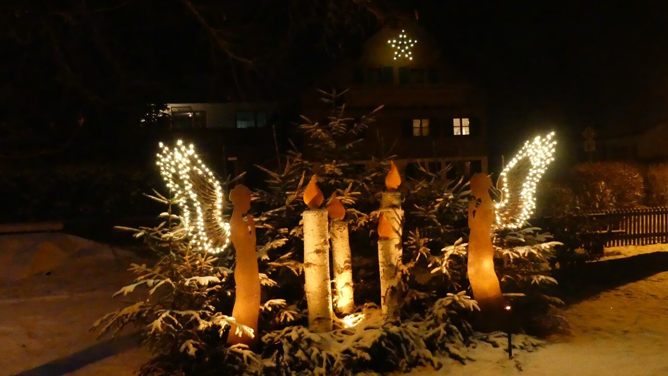 Metall Weihnachtsengel Figur gro´ß beleuchtet